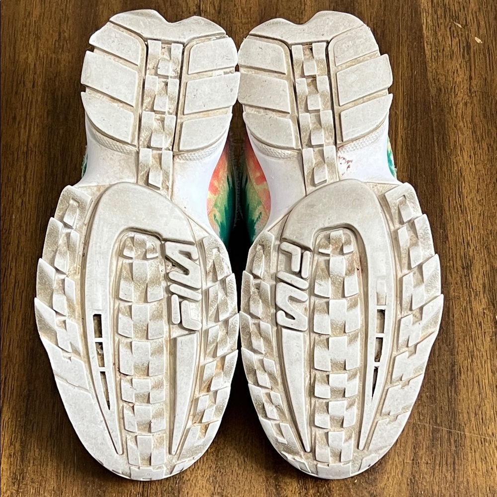 FILA Tie-Dye Canvas Disruptor Sneakers Chunk Platform Womens Size 8 - Picture 13 of 15